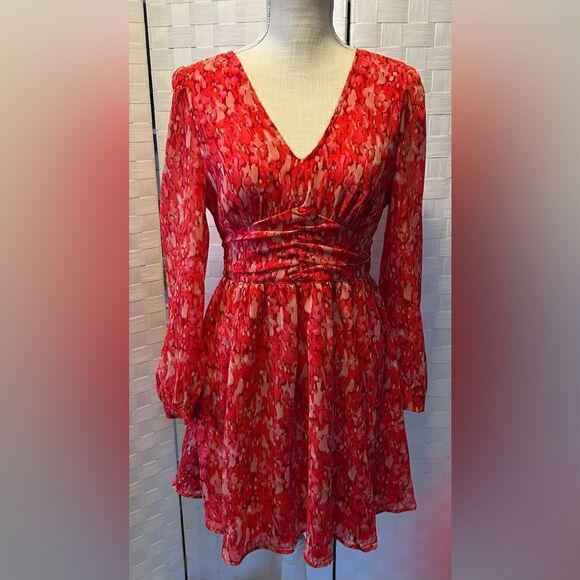 SHEIN pink Long sleeve spring dress Size 4 - Picture 2 of 8